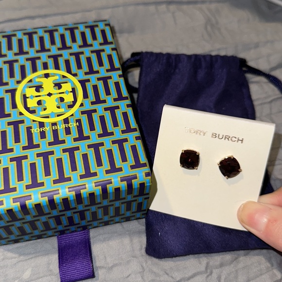 Dark Purple/Red Tory Burch Earrings - Picture 2 of 3